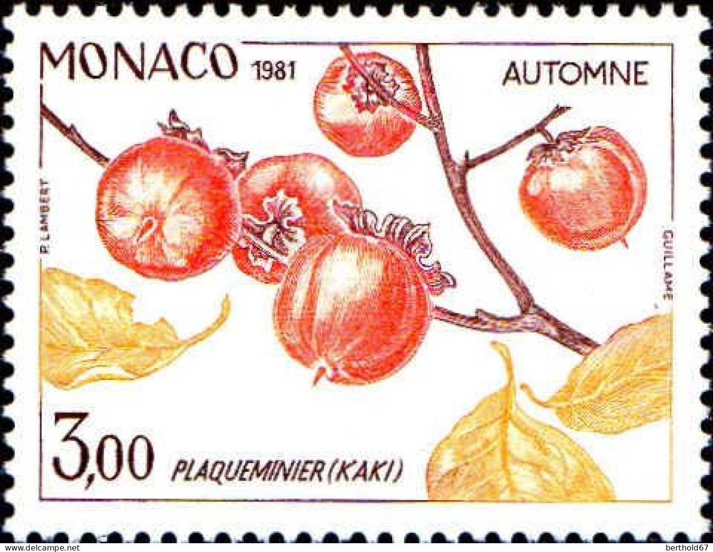 Monaco Poste N** Yv:1302/1305 Les 4 Saisons Du Plaqueminier & Son Fruit Le Kaki - Ongebruikt