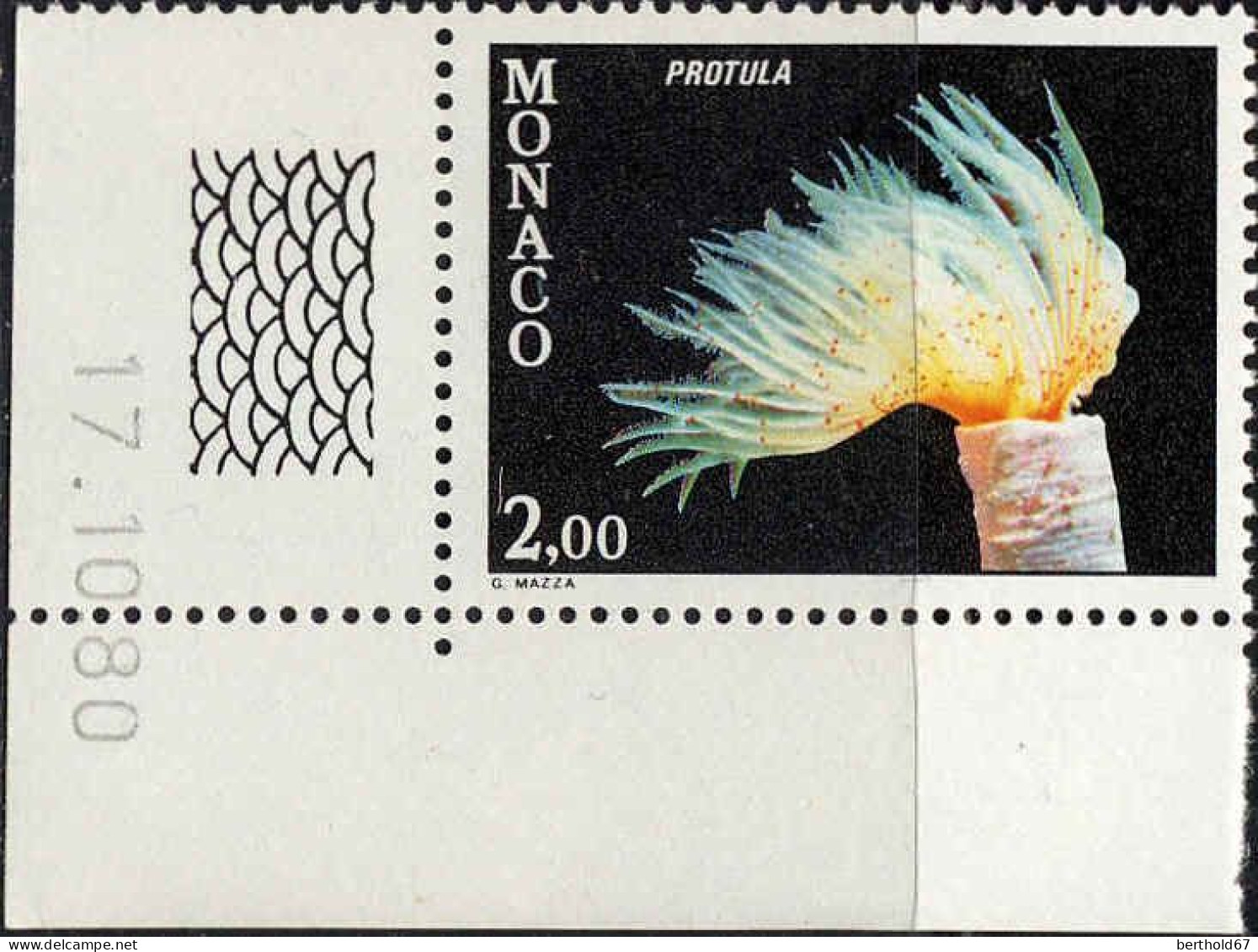 Monaco Poste N** Yv:1263 Mi:1459 Protula Coin De Feuille Daté 17-10-80 - Neufs