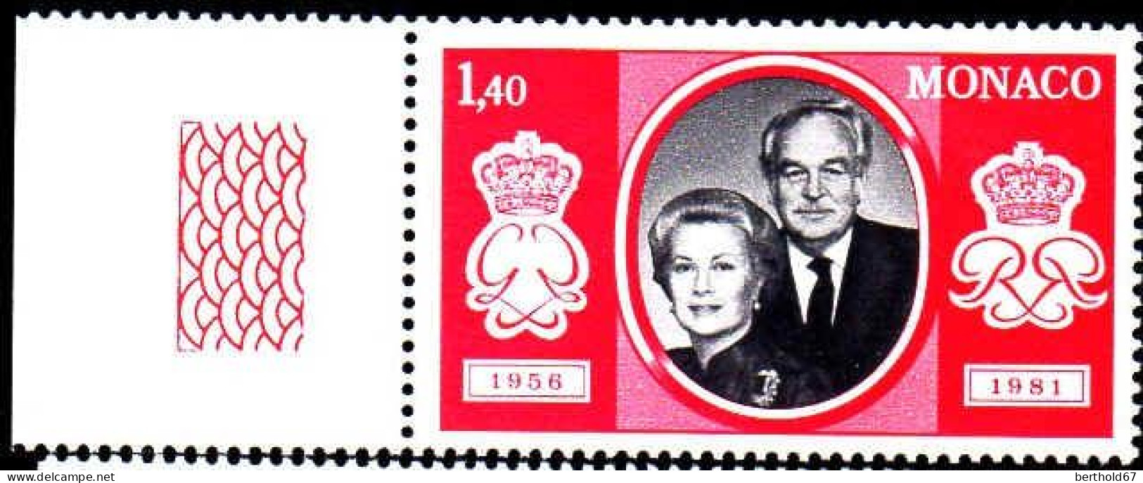 Monaco Poste N** Yv:1265/1269 25.Anniversaire Du Mariage Princier Bord De Feuille - Unused Stamps