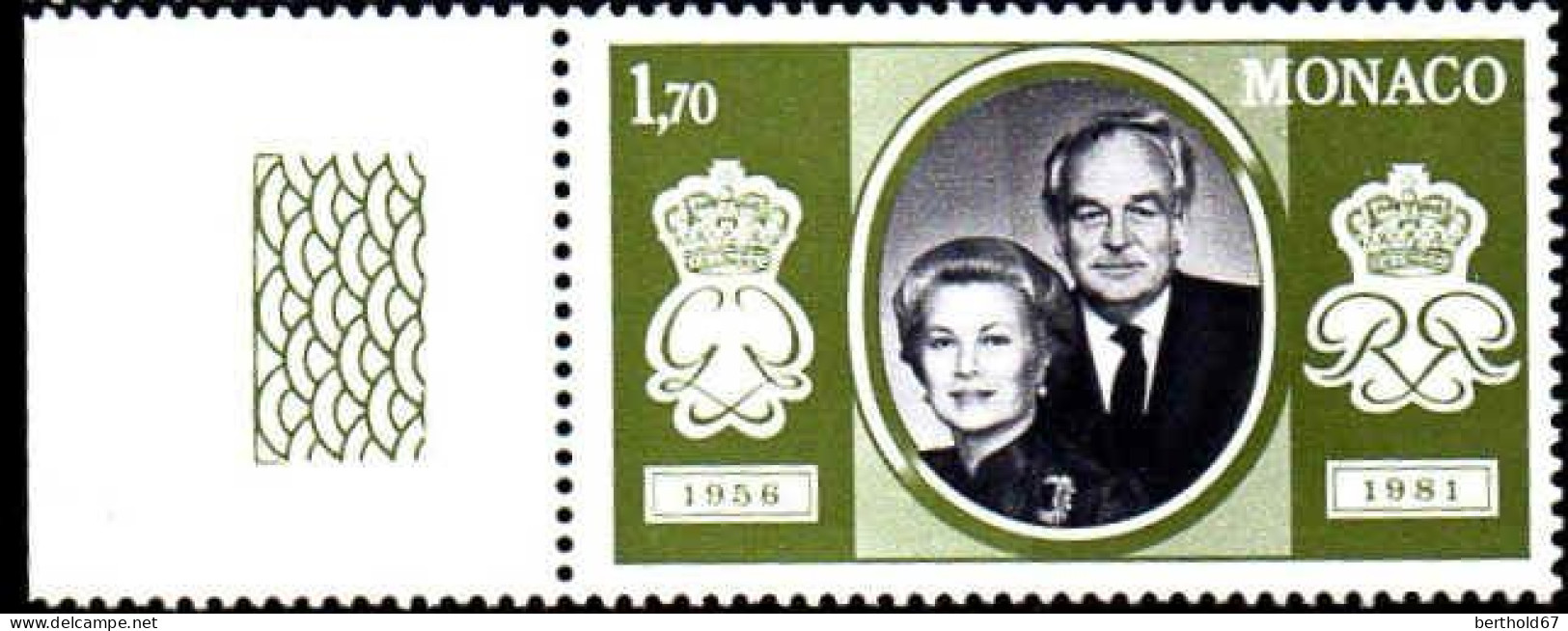 Monaco Poste N** Yv:1265/1269 25.Anniversaire Du Mariage Princier Bord De Feuille - Unused Stamps