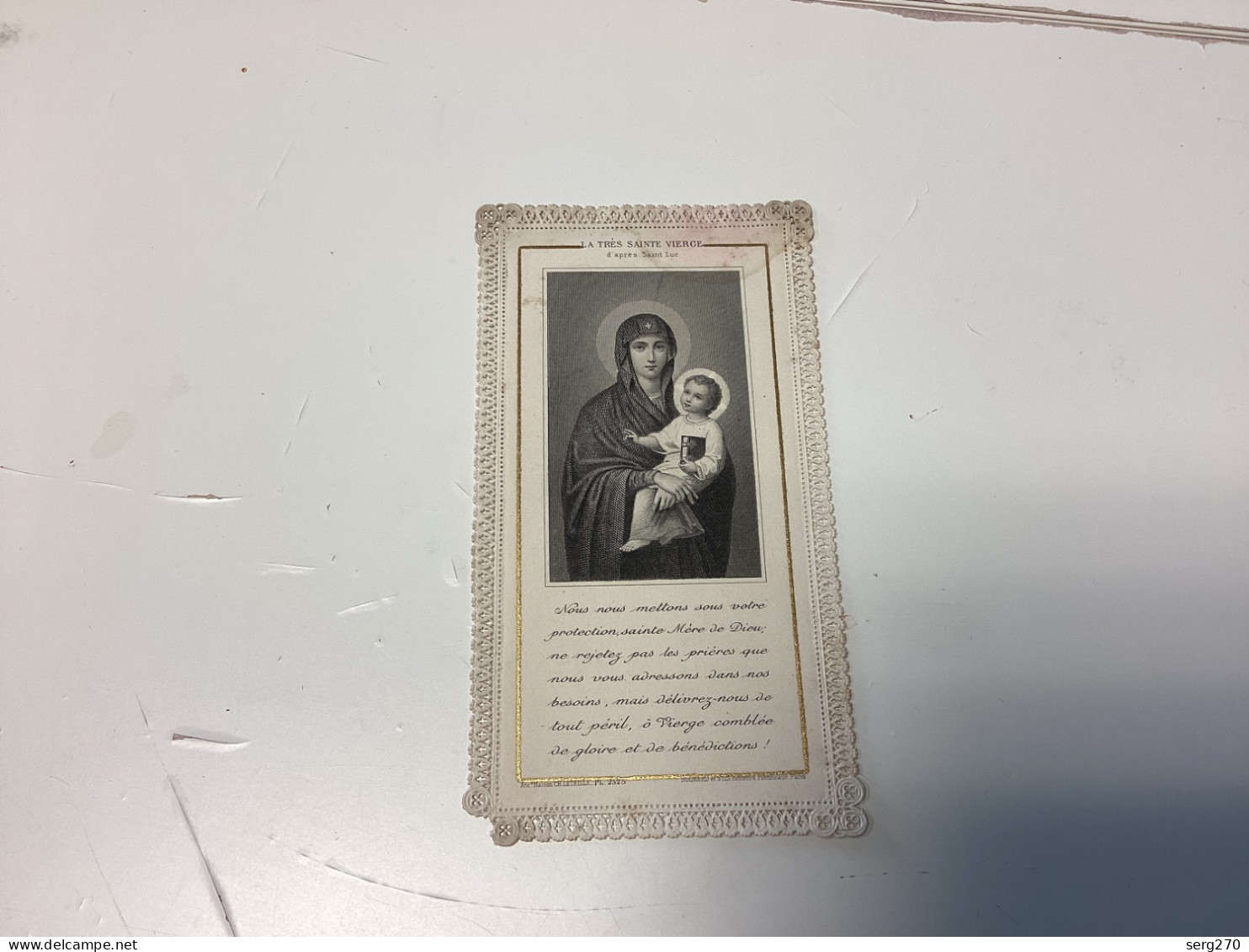 Image, Pieuse Et Religieuse, 1900 Dentelle, La Tres Sainte Vierge PI. 2525. - BOUMARDet FILS, Édit, 15, Rue Garancière, - Images Religieuses