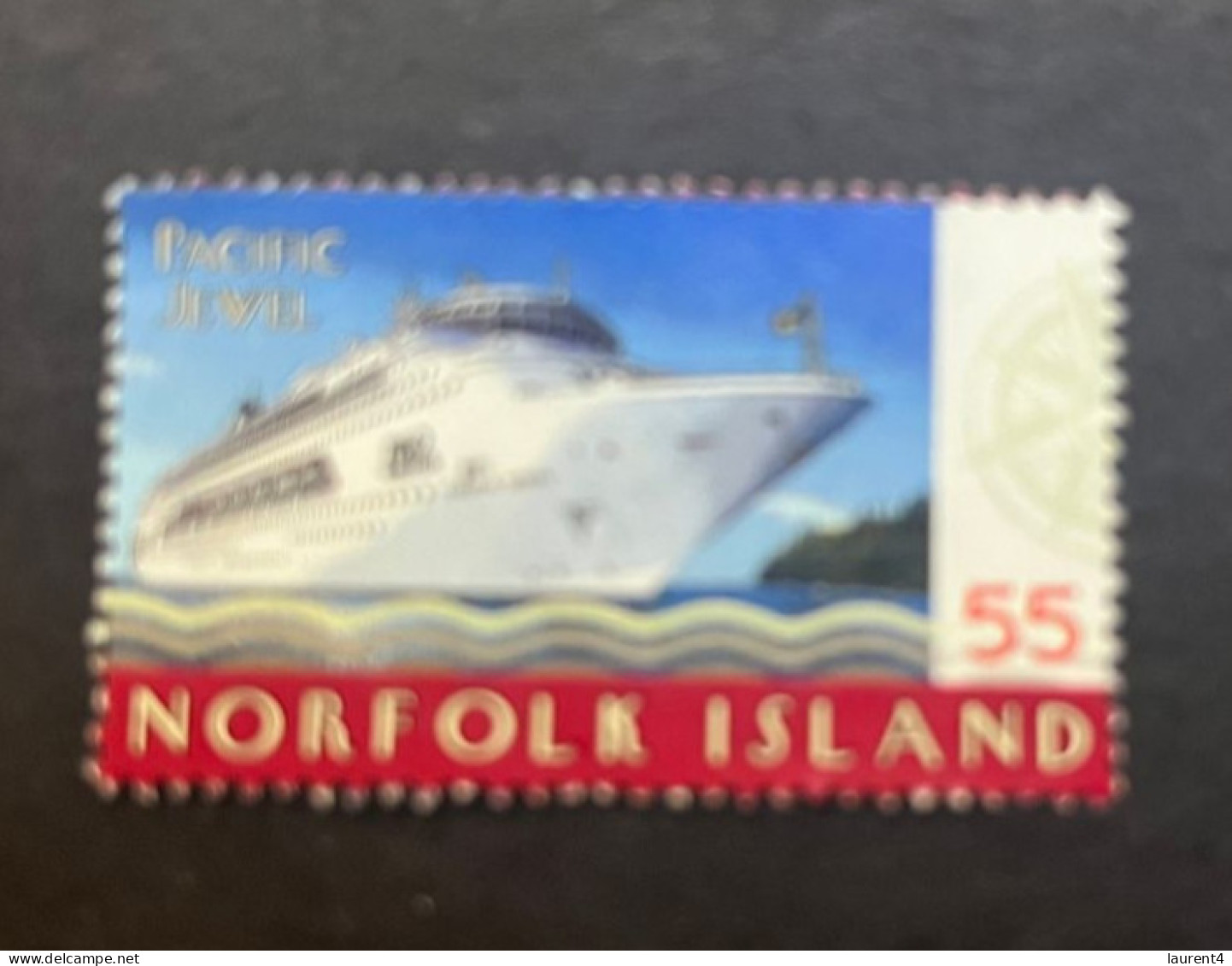 16-5-2024 (stamp) Norfolk Island - Used - Cruise Ship Pacific Jewel - Barcos
