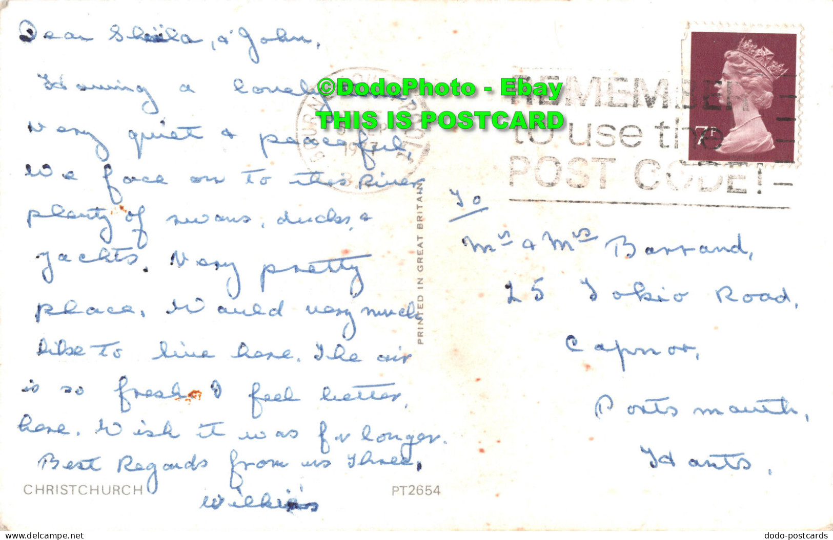R454368 Christchurch. Postcard. 1977 - Welt