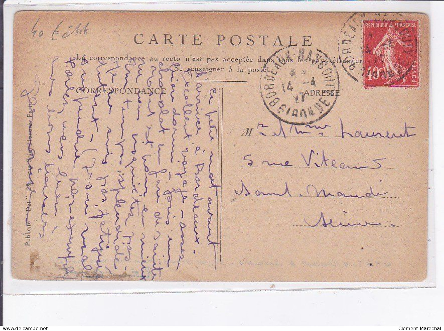 PUBLICITE : Radiateur Clamond - Société De Chaleur Et Lumière (22 Rue Drouot à Paris - Par Maurice Millière) - état - Werbepostkarten