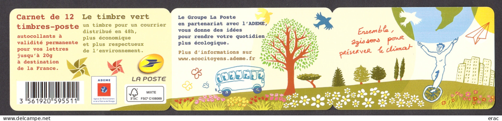 France - 2014 - Carnet Autoadhésif BC965 - Neuf ** - Environnement - Ensemble Agissons Pour Préserver Le Climat - Carnets