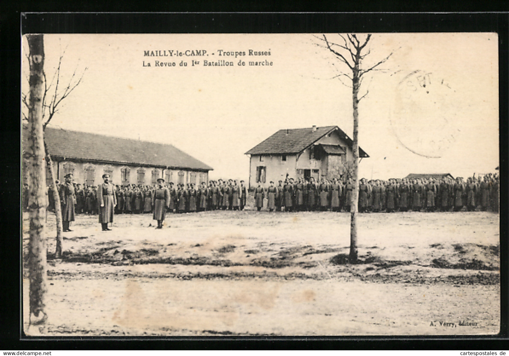 AK Mailly-le-Camp, Troupes Russes, La Revue Du 1er Bataillon De Marche  - Sonstige & Ohne Zuordnung