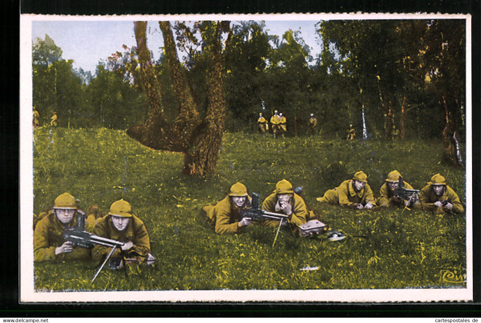 CPA Camp De Souge, Section Des Fusils-Mitrailleurs An Action  - Other & Unclassified