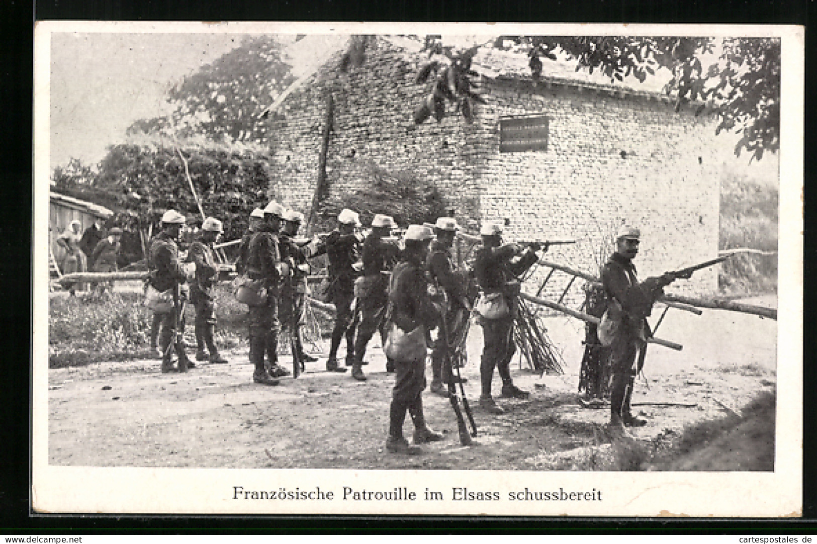 CPA Französische Patrouille Im Elsass Schussbereit  - Other & Unclassified