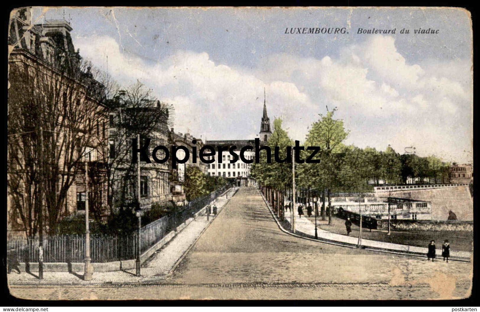 ALTE POSTKARTE LUXEMBOURG BOULEVARD DU VIADUC LUXEMBURG Cpa Postcard Ansichtskarte AK - Luxemburg - Stadt