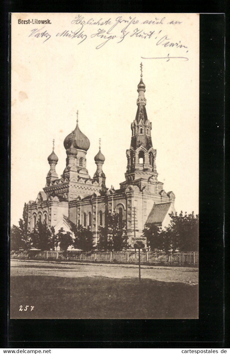 AK Brest-Litowsk, Blick Auf Kirche  - Russie