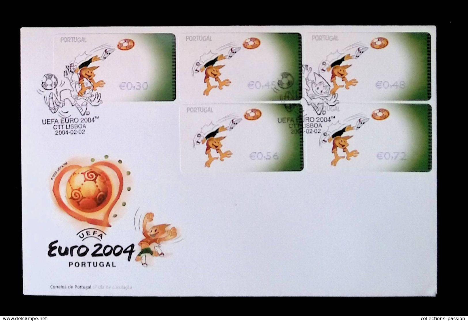 CL, Lettre, Enveloppe, Portugal, Ctt Lisboa, 2004.02.02, Football, UEFA EURO 2004, Frais Fr 1.85 E - Postmark Collection