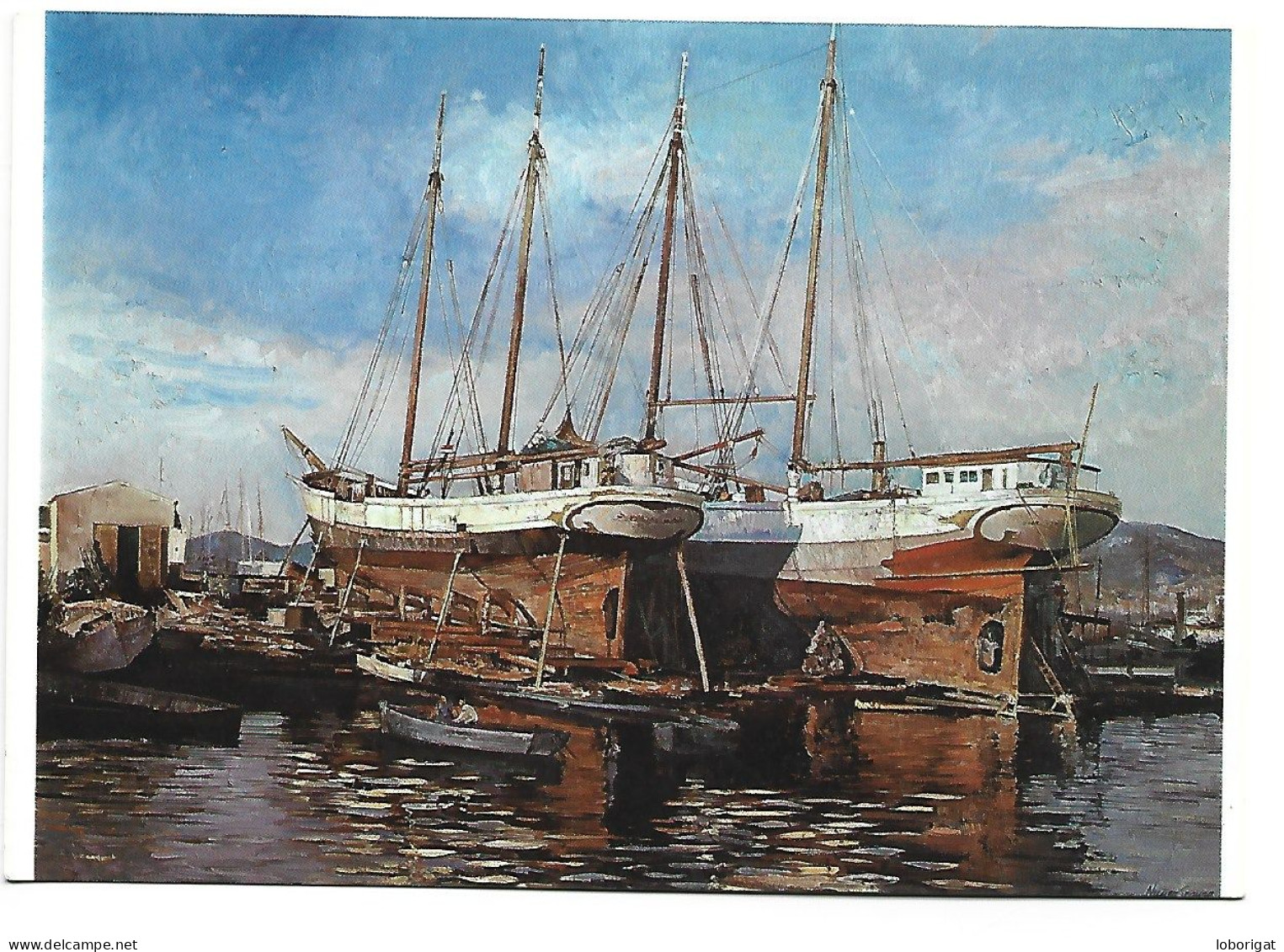 " PAILEBOTES EN IBIZA ".- PINTURA DE NUÑEZ SEGURA - Peintures & Tableaux