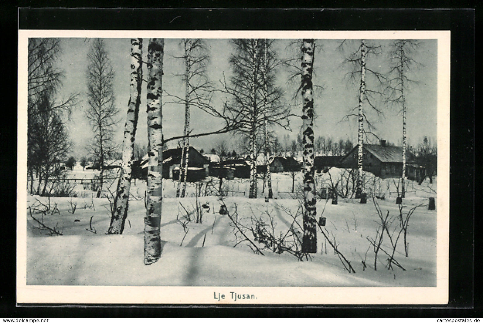 AK Lje Tjusan, Dorf Im Winter  - Lettland