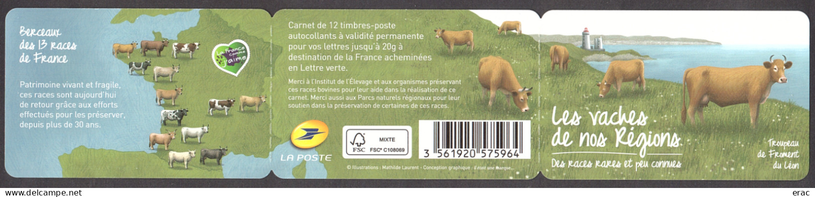 France - 2014 - Carnet Autoadhésif BC953 - Neuf ** - Les Vaches - Carnets