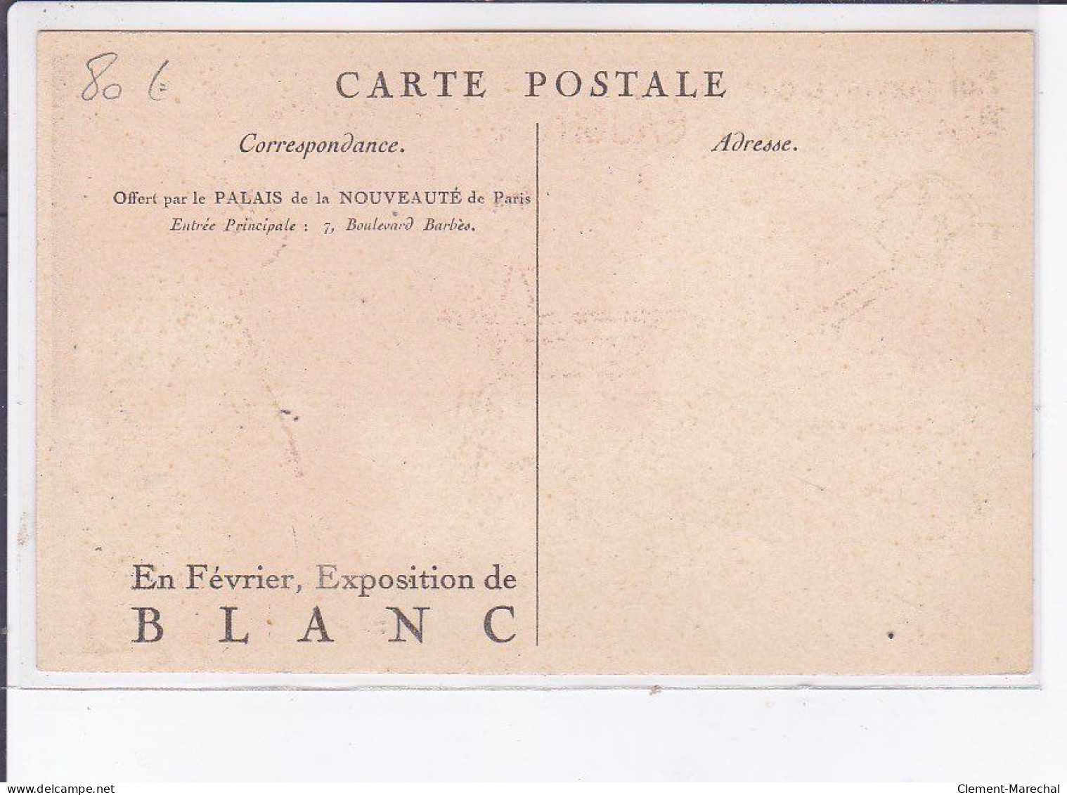 PUBLICITE : Exposition De Blanc (palais De La Nouveauté à Paris - Barbes) Illustrée Par René Vincent - Très Bon état - Werbepostkarten