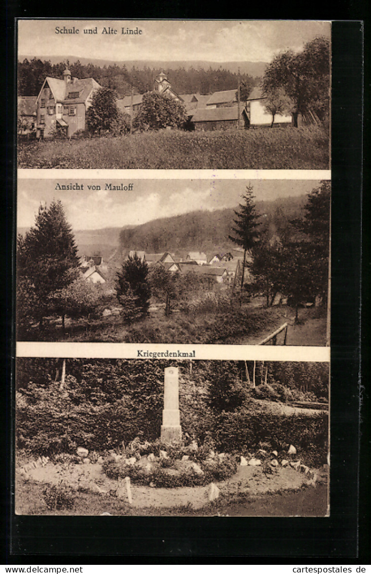 AK Mauloff /Kr. Usingen, Schule Und Alte Linde, Kriegerdenkmal, Teilansicht  - Usingen