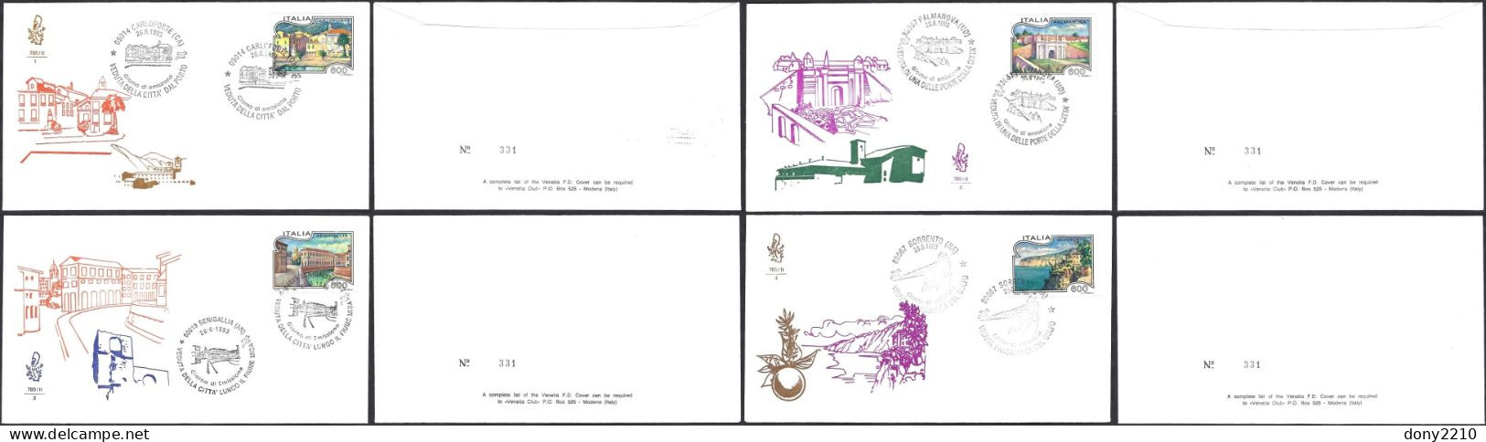 Fdc Venetia 1993 785it1.2.3.4 Turistica As Diversi Stessa Tiratura - FDC