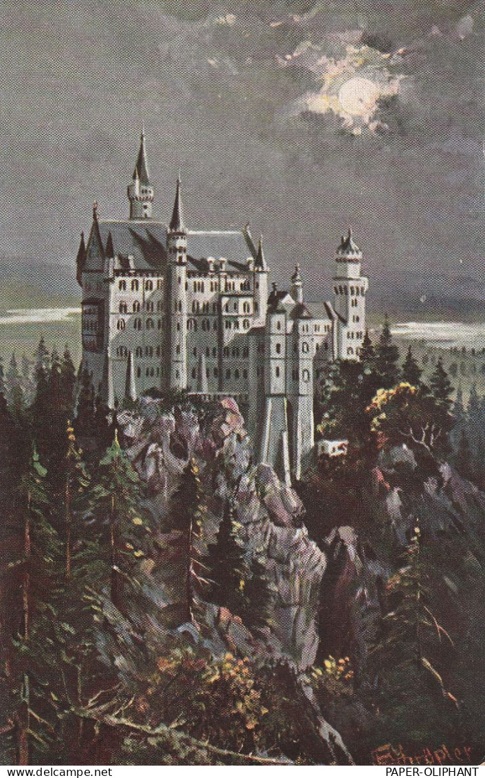 8959 SCHWANGAU, Schloß Neuschwanstein, Künstler-Karte L. Schröpfer - Autres & Non Classés