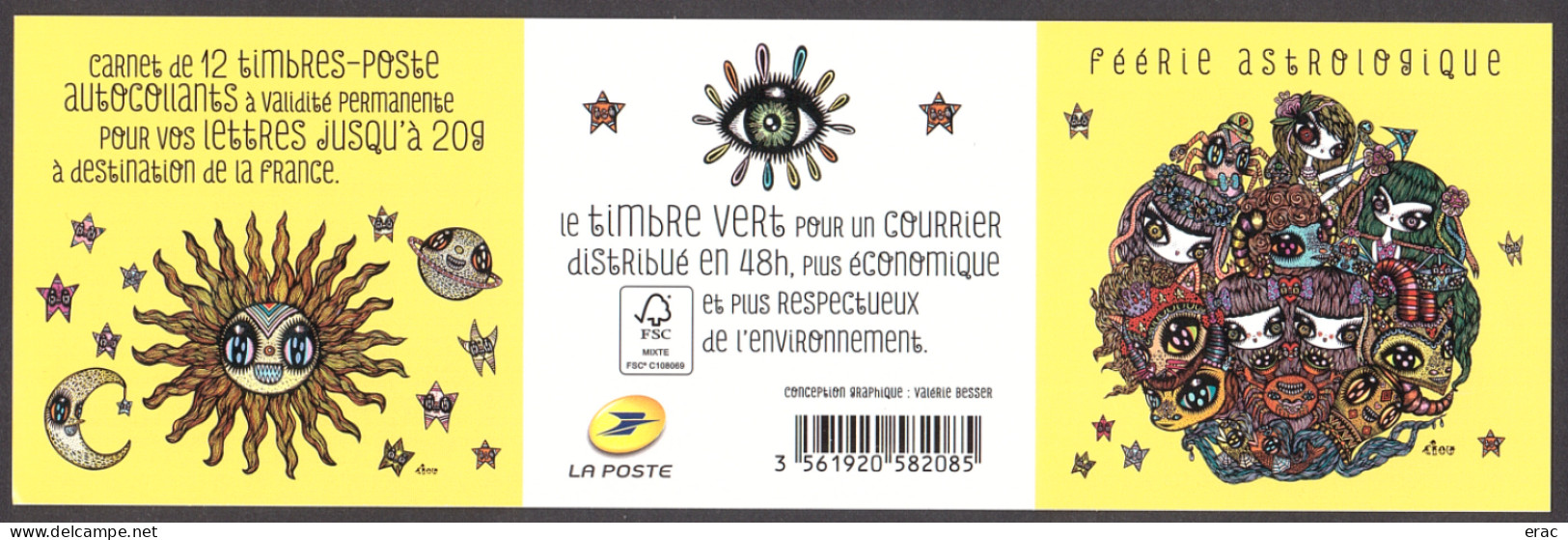 France - 2014 - Carnet Autoadhésif BC941 - Neuf ** - Féérie Astrologique - Animaux Du Zodiaque Stylisés - Booklets