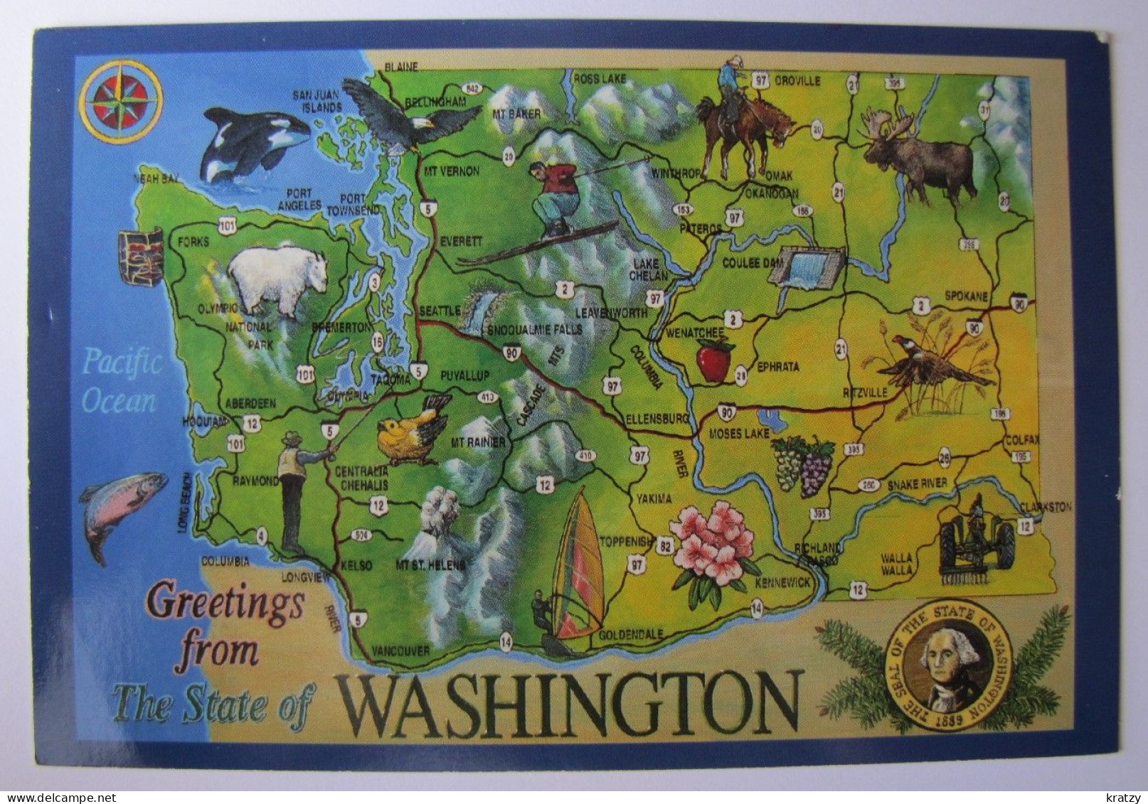 ETATS-UNIS - WASHINGTON - Map - Andere & Zonder Classificatie