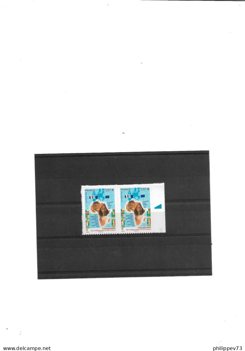 TP Autoadhésif  Cinquantenaire Des Indépendances Africaines . Année 2010 N° 472 X 2  N** - Unused Stamps