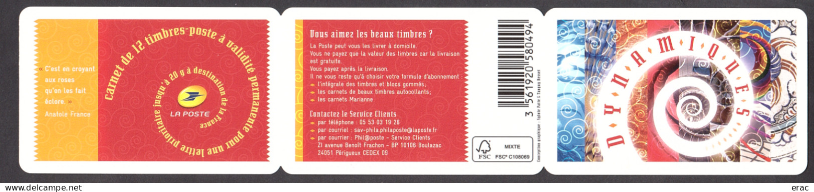 France - 2014 - Carnet Autoadhésif BC927 - Neuf ** - Dynamiques - Booklets