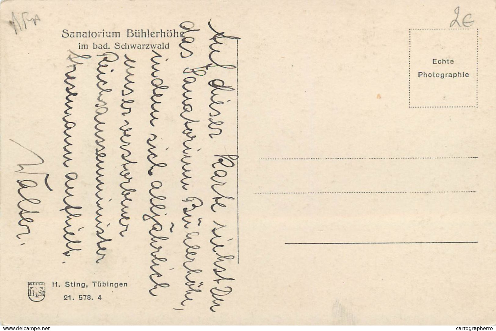 Postcard Germany Sanatorium Buhlerhohe - Sonstige & Ohne Zuordnung
