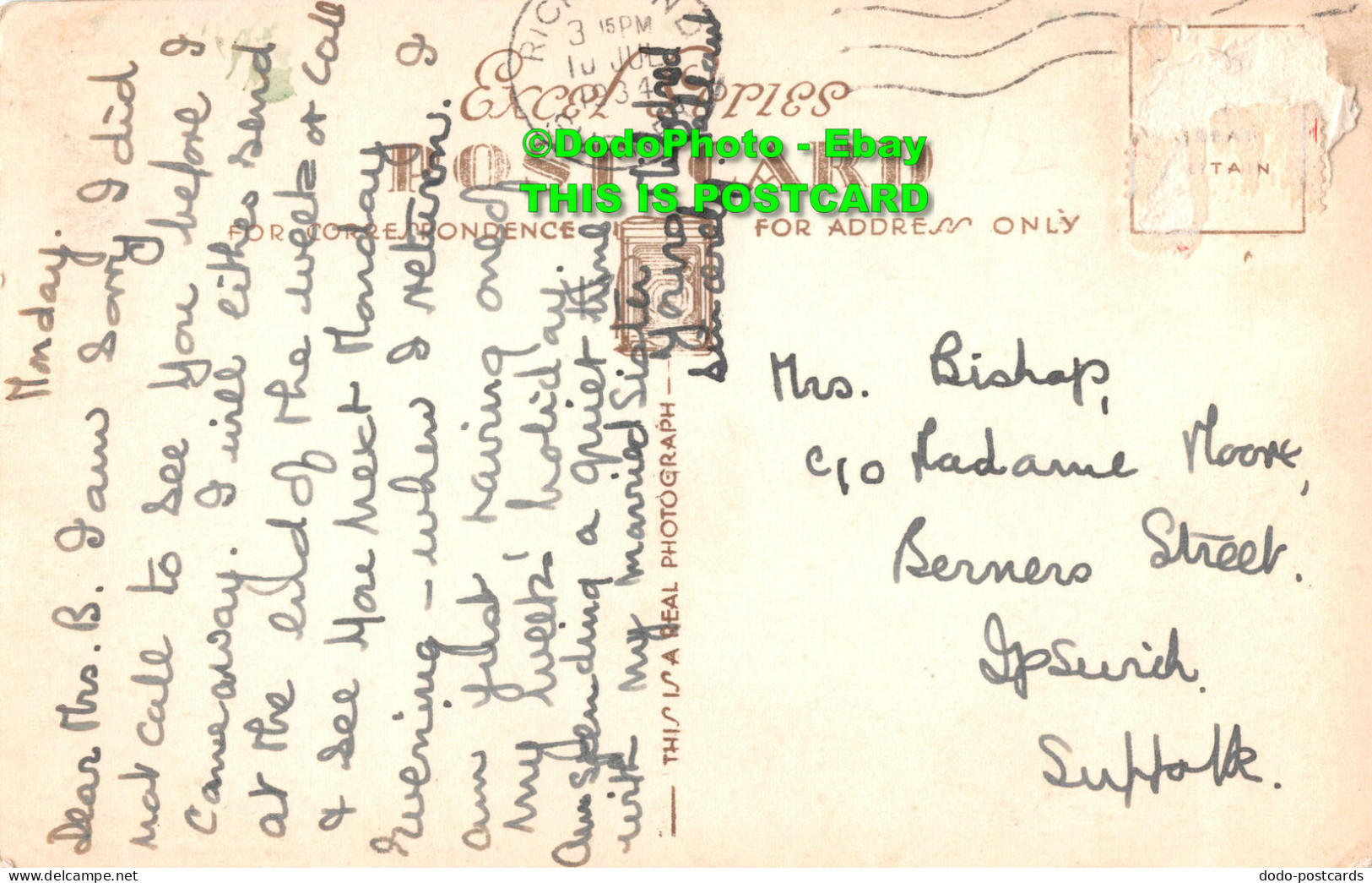 R454645 The Backwater And Corporation Island. Richmond. 3. Excel Series. RP. 193 - Welt