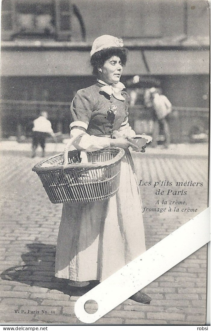 75 Paris, Les P'tits Métiers (Atget), V.P. N°48 ,  Fromage à La Crème, D5257 - Straßenhandel Und Kleingewerbe