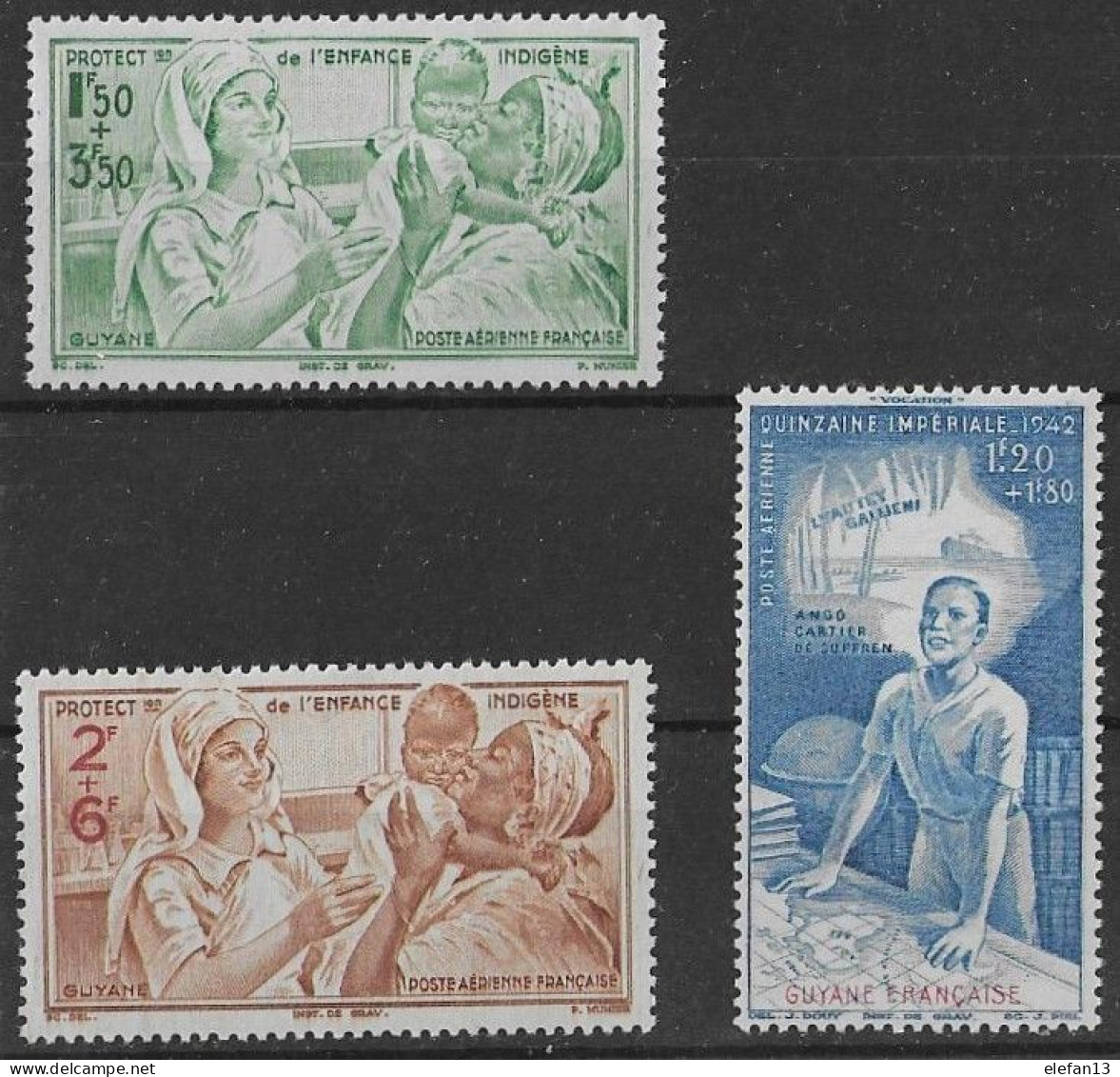 GUYANE Poste Aérienne N°22 Et 23 ** + 24 **   Neufs Sans Charnière Luxe MNH - Unused Stamps