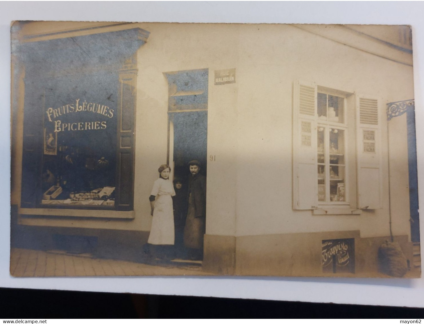 PR8X FIXE ! IXELLES BRUXELLES - RARE CPA PHOTO COMMERCE DE FRUITS / LEGUMES EPICERIES RUE MALIBRAN - TRAPPISTES - Ixelles - Elsene