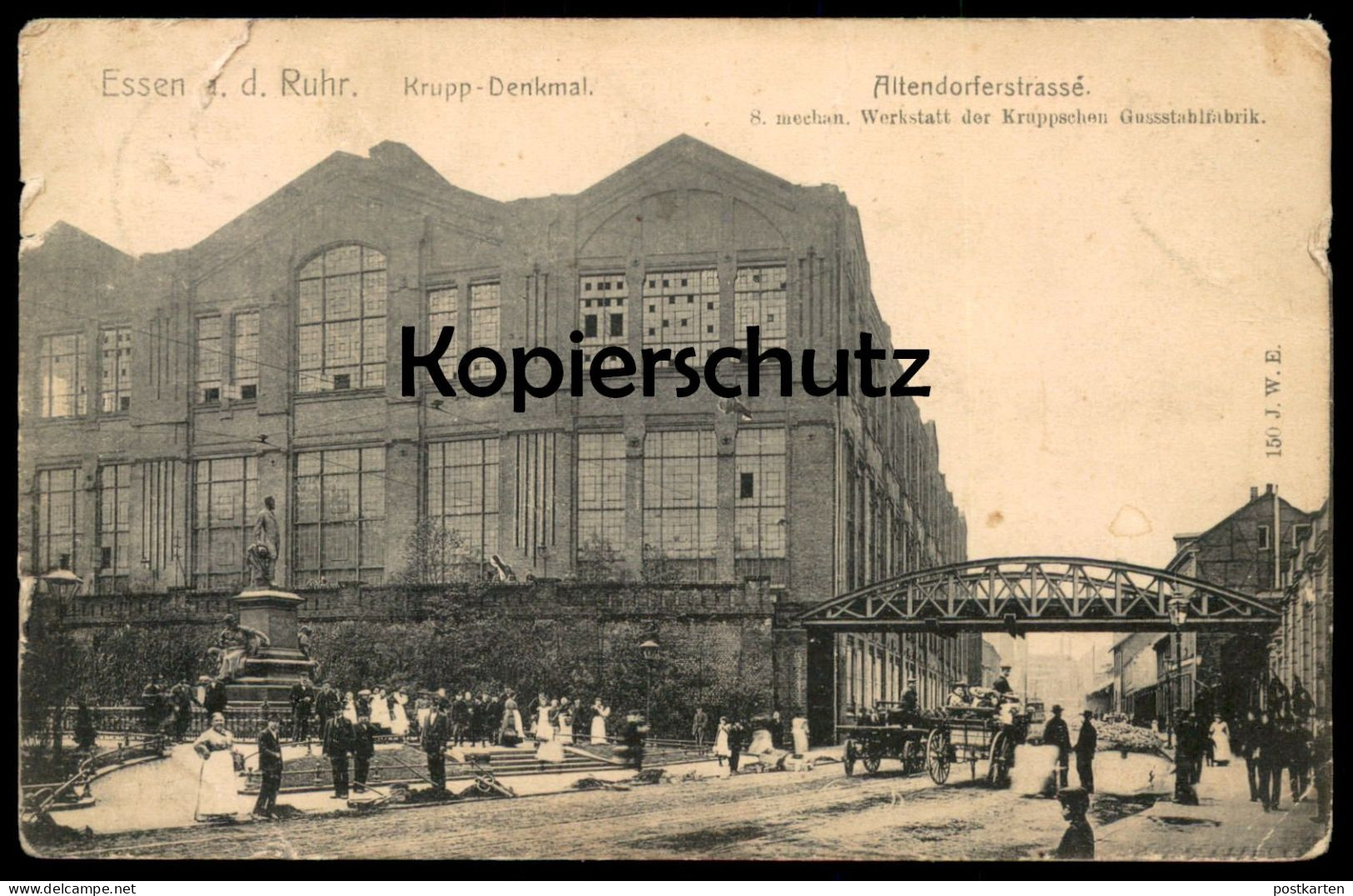 ALTE POSTKARTE ESSEN RUHR 8. MECHANISCHE WERKSTATT DER KRUPPSCHEN GUSSSTAHLFABRIK KRUPP-DENKMAL ALTENDORFERSTRASSE AK - Essen