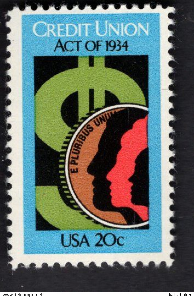 205223788 1984 SCOTT 2075 (XX) POSTFRIS MINT NEVER HINGED   - 50TH ANNIV OF CREDIT UNION ACT - Unused Stamps