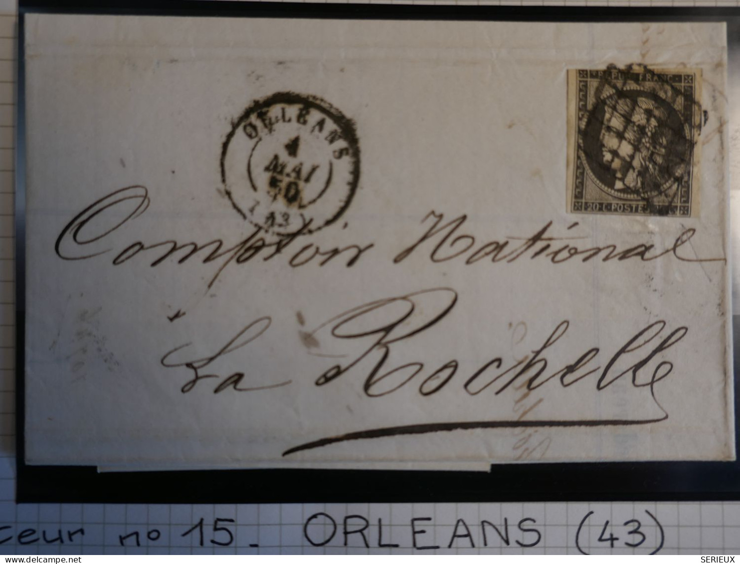 DO17 FRANCE  LETTRE  4 5 1850   ORLEANS A LA ROCHELLE  +CERES N°3   +++ - 1849-1876: Klassik