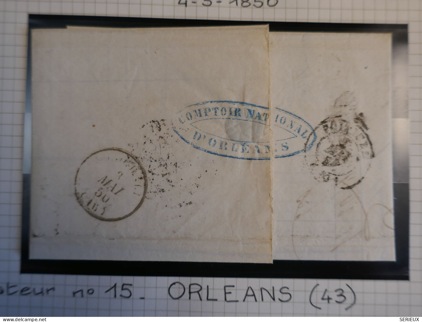 DO17 FRANCE  LETTRE  4 5 1850   ORLEANS A LA ROCHELLE  +CERES N°3   +++ - 1849-1876: Période Classique