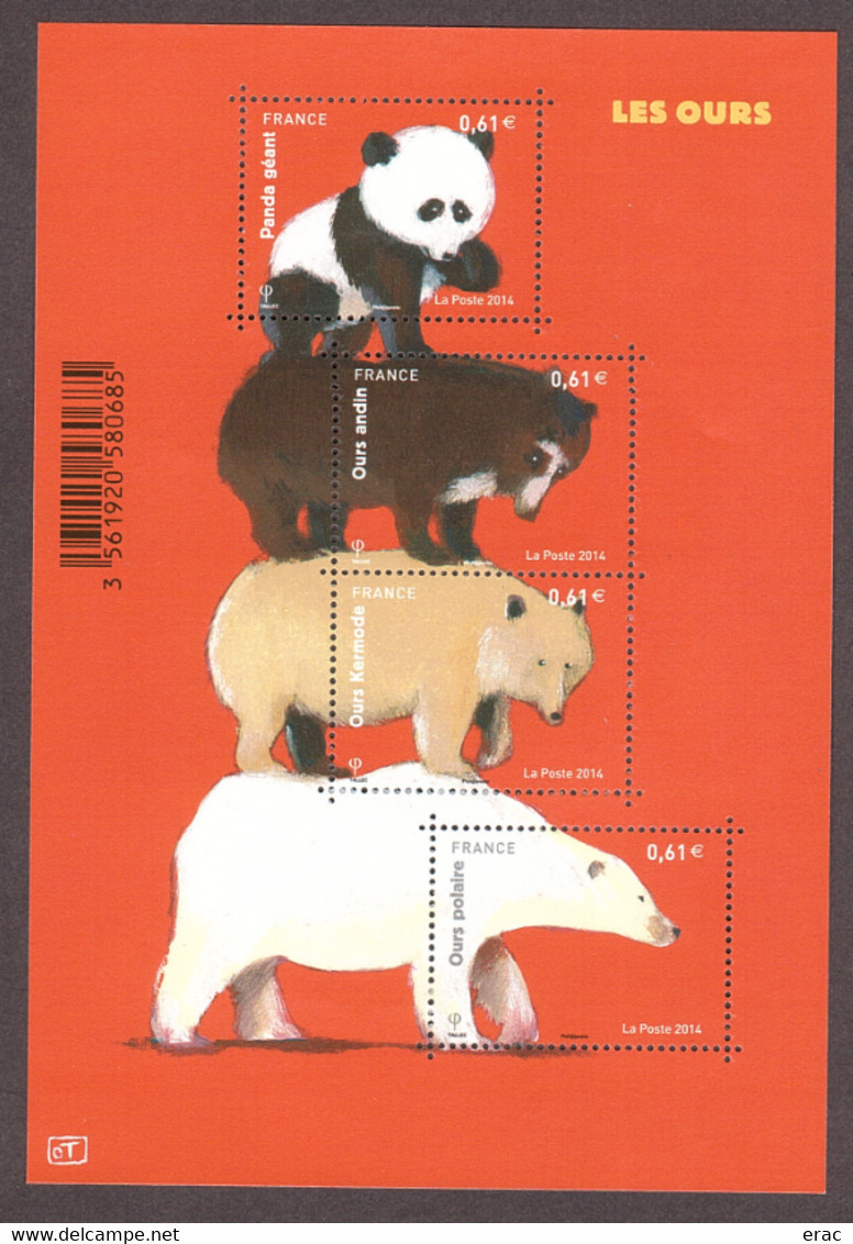 France - 2014 - Feuillet F4844 - Neuf ** - Les Ours - Nuovi