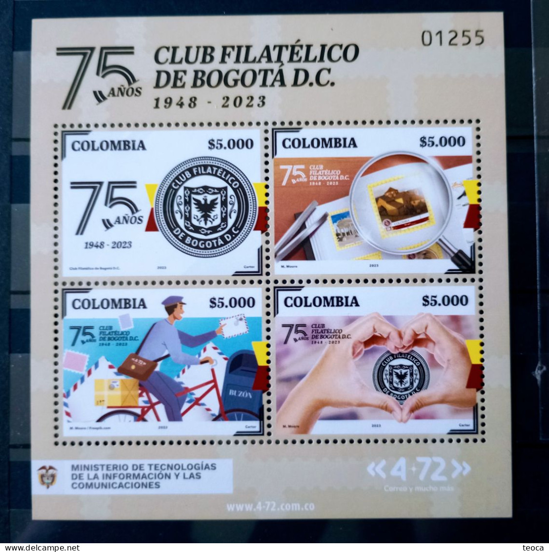 Cycling,  Byke Ciclism, Bike Mailed By Bike, Post Day 2023 Colombia Stamps - Cycling