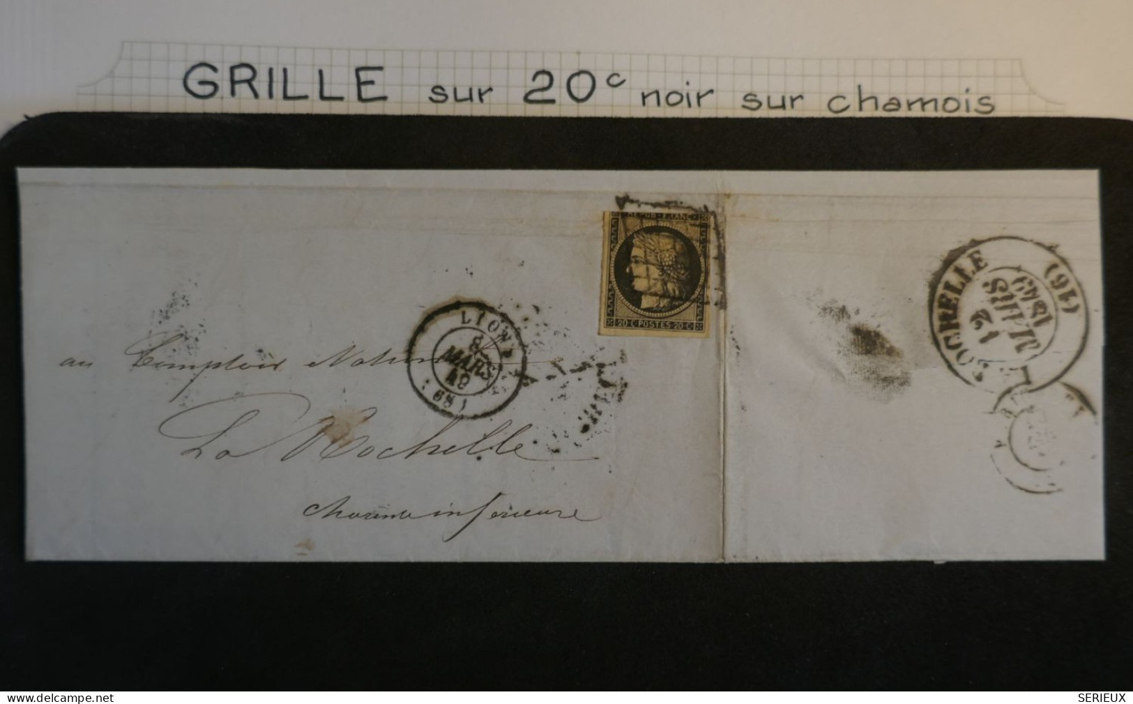 DO17 FRANCE  LETTRE  8 3 1849   LION  A LA ROCHELLE  +CERES N°3 SUR  CHAMOIS     +++ - 1849-1876: Klassik