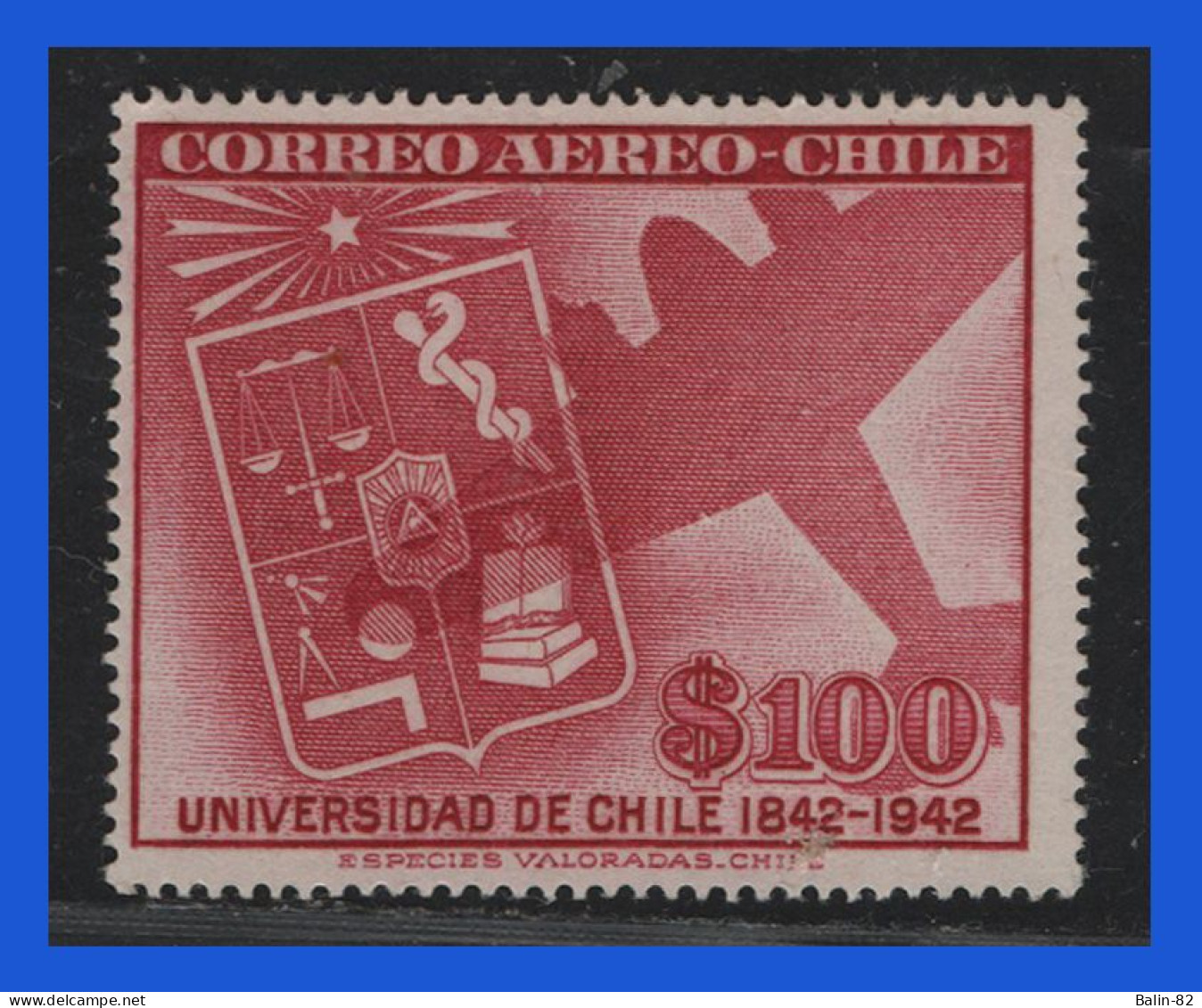 1942 - Chile - Scott Nº C 89 - MLH - Lujo - Certificado MAIER - CH- 100 - 01 - Chili