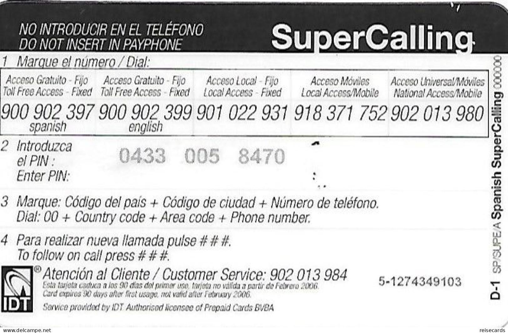 Spain: Prepaid IDT - SuperCall Juridica - Sonstige & Ohne Zuordnung