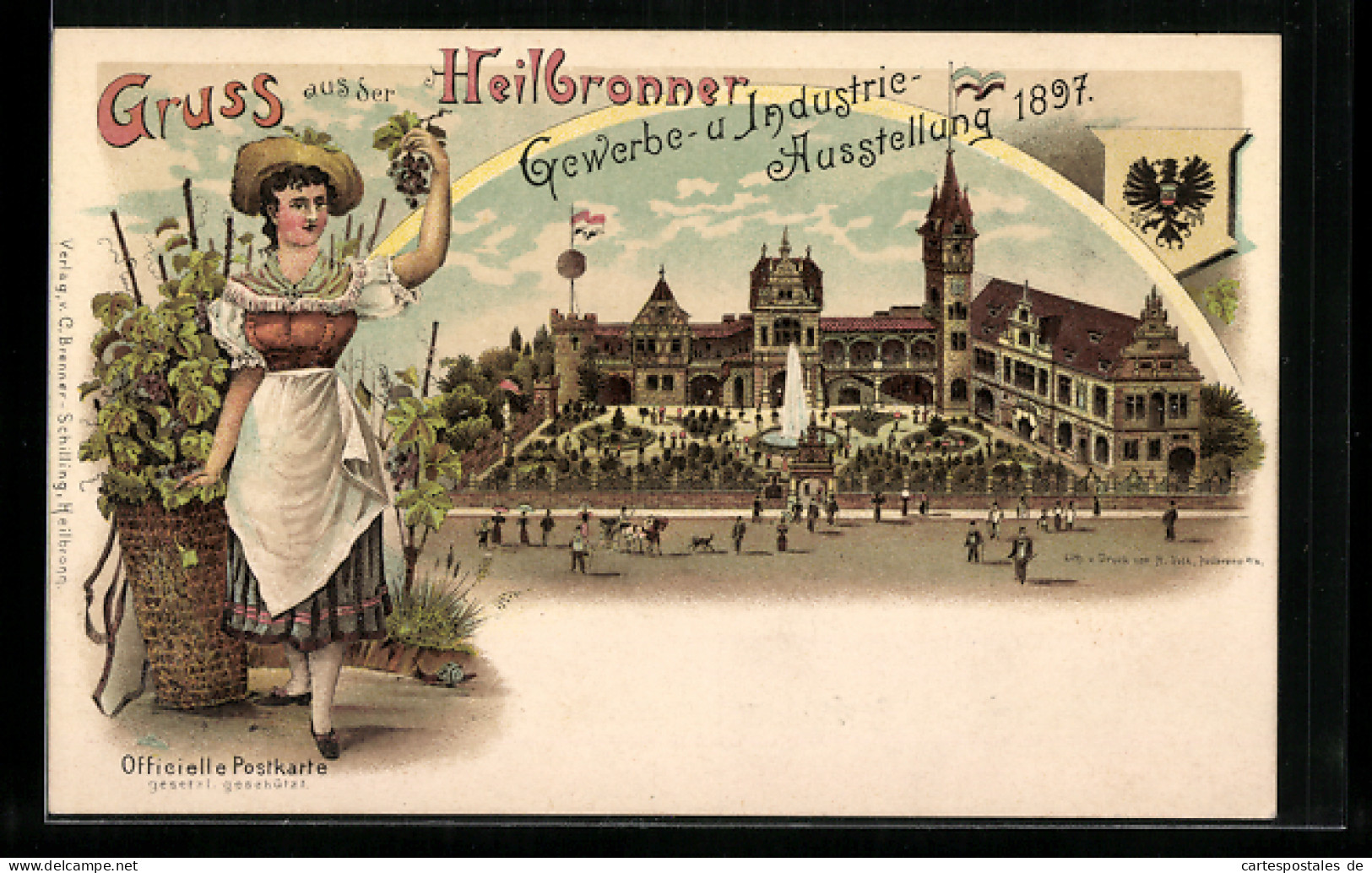 Lithographie Heilbronn, Industrie-Gewerbe- U. Kunst-Ausstellung 1897  - Ausstellungen