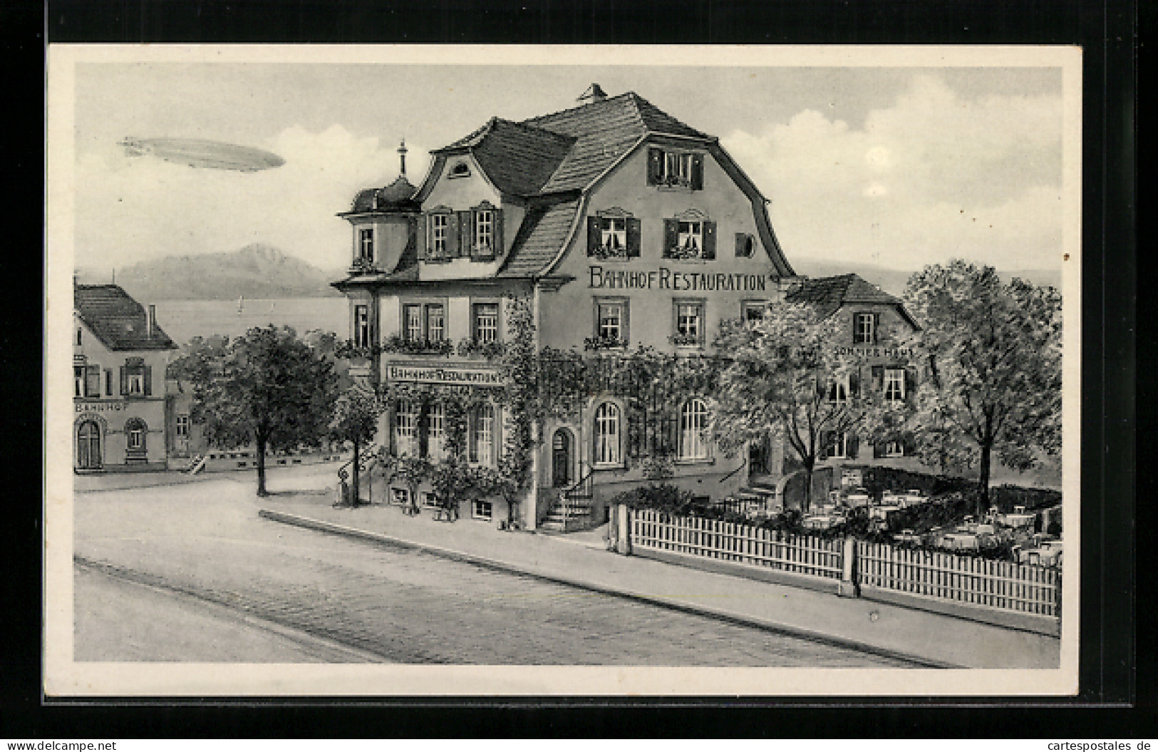 AK Kressbronn Am Bodensee, Gasthaus Peterhof, Zeppelin  - Zeppeline