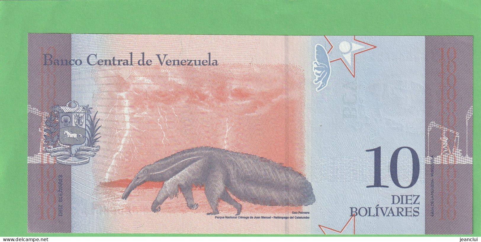 BANCO CENTRAL DE VENEZUELA  .  10 BOLIVARES  .  15-1-2018  .  N°  F 58064522 . 2 SCANNES  .  ETAT LUXE UNC  . - Venezuela