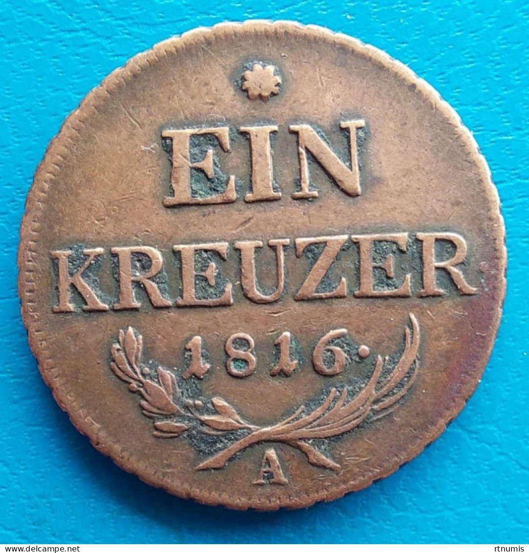 Autriche Austria Österreich 1 Kreuzer 1816 A Km 2113 - Austria