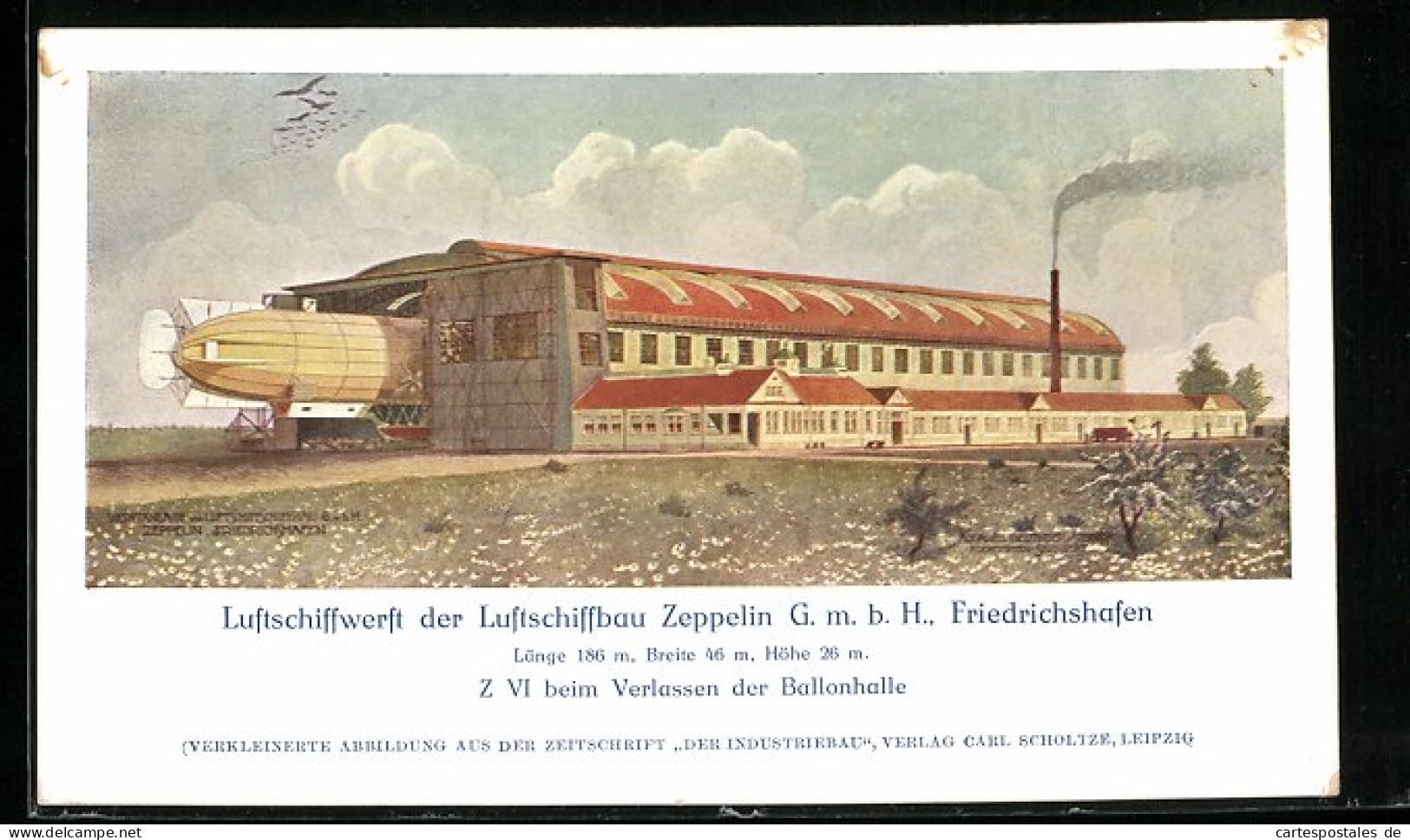 AK Friedrichshafen, Luftschiffwerft Der Luftschiffbau Zeppelin GmbH, Z Vi Beim Verlassen Der Ballonhalle  - Dirigeables