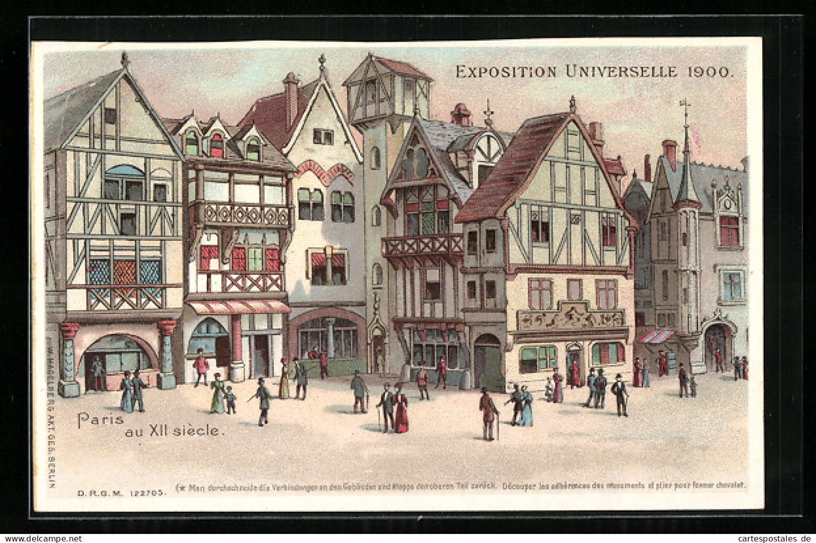 Kulissen-AK Paris, Exposition Universelle De 1900, Paris Au XII Siècle  - Ausstellungen