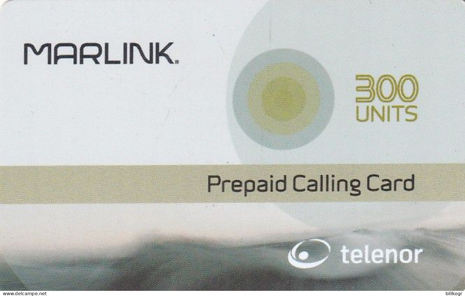 NORWAY - Marlink/Telenor Satellite Prepaid Calling Card 300 Units, Exp.date 31/12/10, Used - Norway