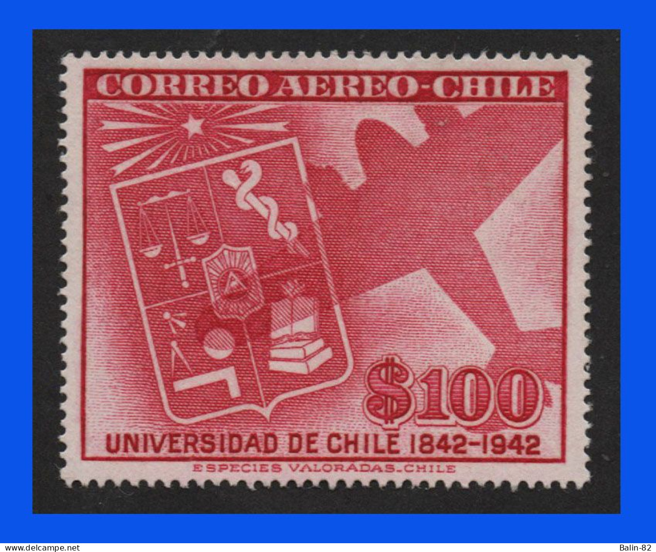 1942 - Chile - Scott Nº C 89 - MNH - Lujo - CH- 100 - 01 - Chili