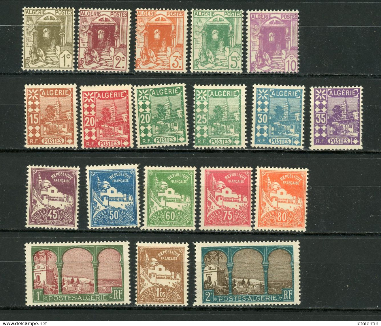 ALGERIE (RF) - VUES D'ALGER -   N° Yt 34/44+46/53** - Unused Stamps