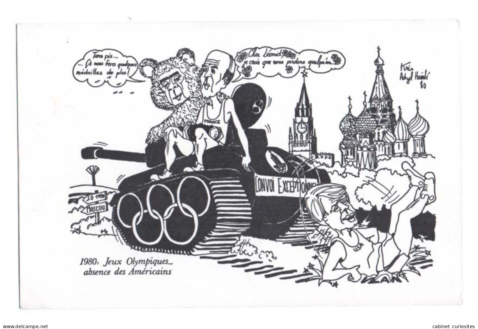 Illustration De Kris Adzel Haërdé - 1980 - Jeux Olympiques - Absence Des Américains - Carte Numérotée 362 - URSS  MOSCOU - Olympische Spiele